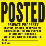 Hy-Ko Posted Private Property Sign 11" x 11", 20PK A03101